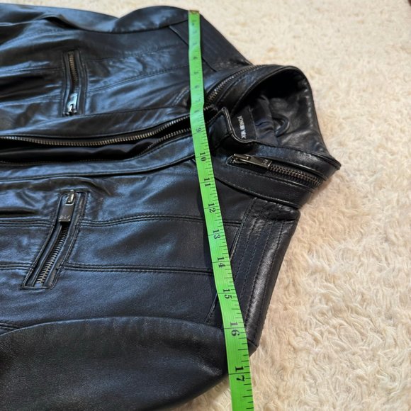 Jones New York Womens Black Leather Jacket Size Medium - Picture 10 of 15
